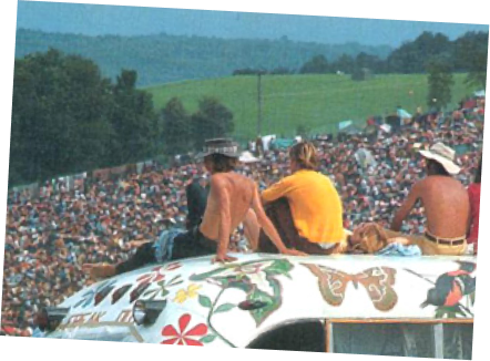 Audience Sitting on Van at Woodstock, 1969