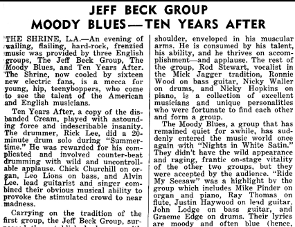 November 1968, Shrine Hall, Los Angeles Concert Review