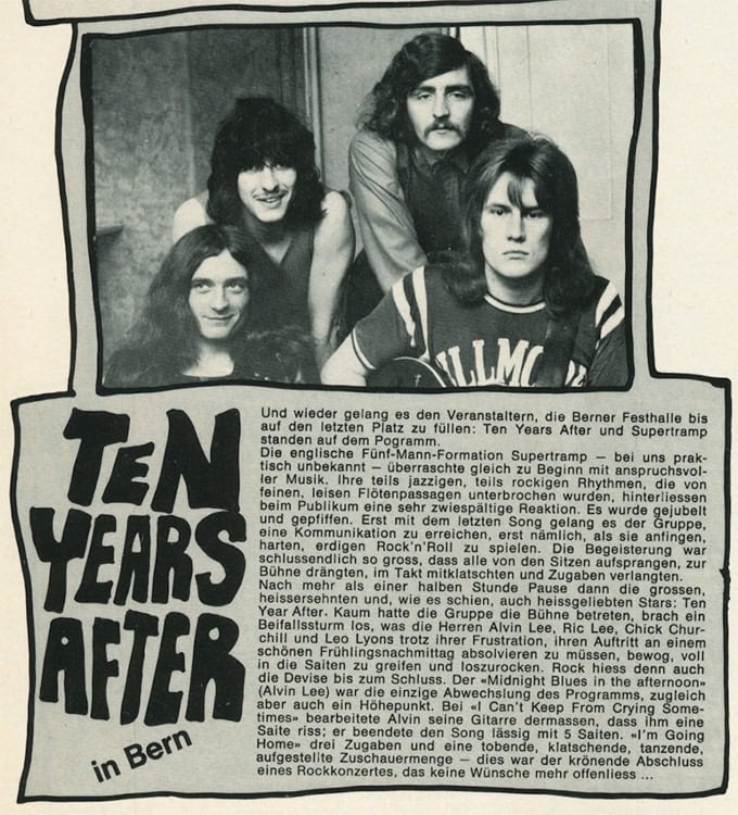 Ten Years After (1972 January to June)