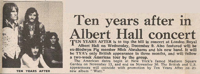 Ten Years After (1970 August to December)