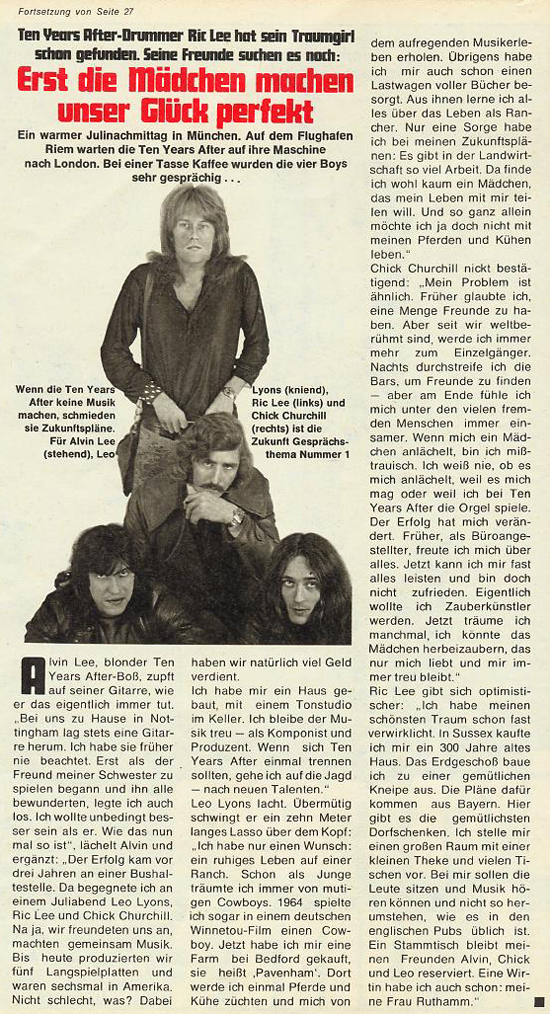 Ten Years After (1970 August to December)