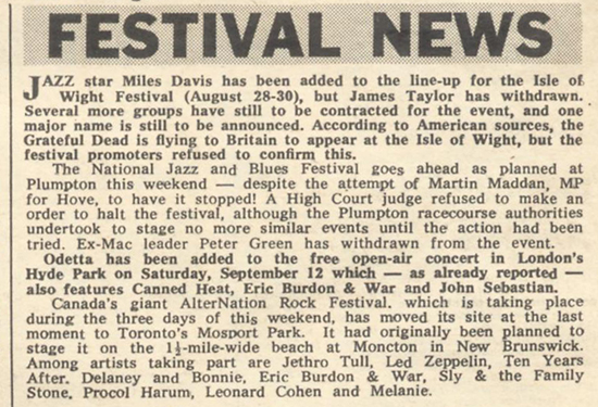 Ten Years After (1970 August to December)