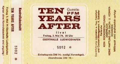 Ten Years After (1974 January to July)