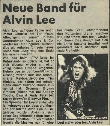 Ten Years After (1974 January to July)