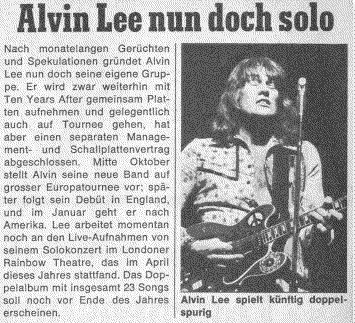 Ten Years After (1974 January to July)